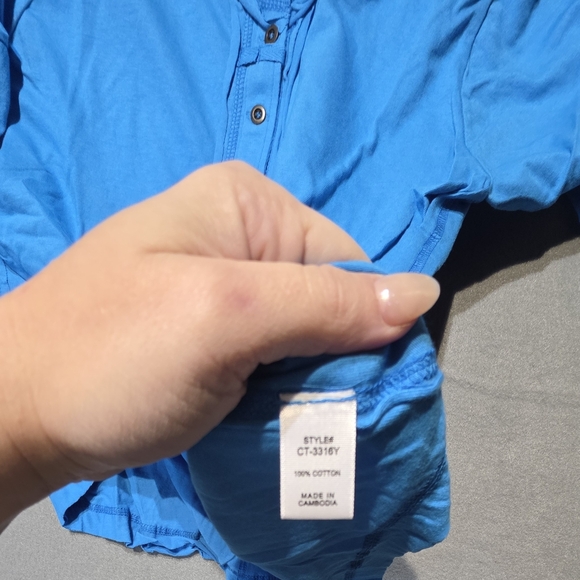 Zenana NEW In Bag Deep Sky Blue Long Sleeve Tee Size Small PTP 20 - Picture 6 of 6